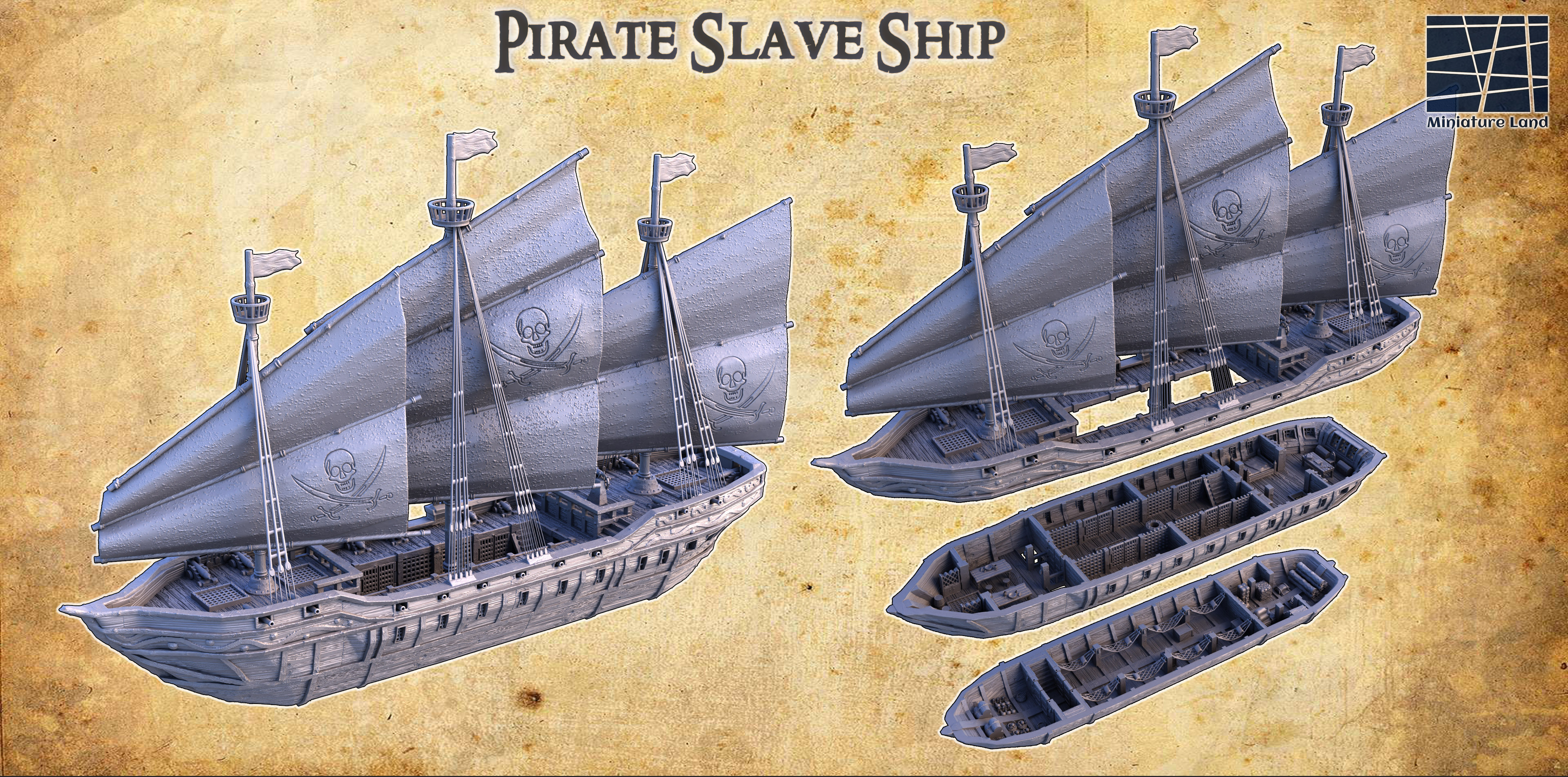Pirate Slave Ship - Tabletop Terrain - 28 MM
